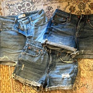3 pairs Madewell denim shorts